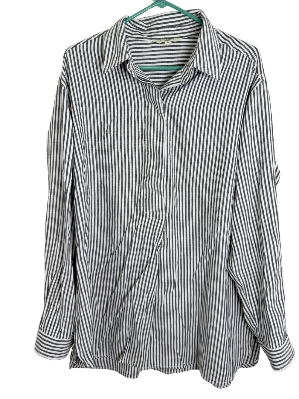 3/$20 Max Studio Black & White Stripe Long Sleeve Mini Dress / Tunic Size XL